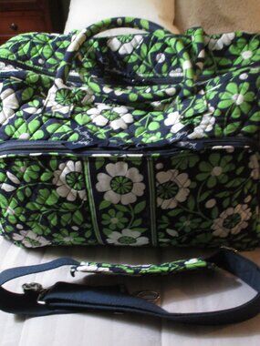 Large Vera Bradley Quilted Cotton Travel Weekender Bag Lucky You